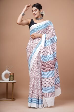 Printed Cotton Mul Mul Saree