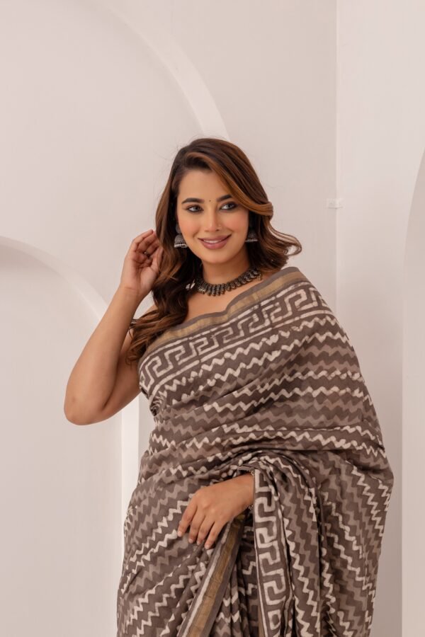 Linen Saree Kalamkari Saree Cotton Saree Brand VTVOLVER