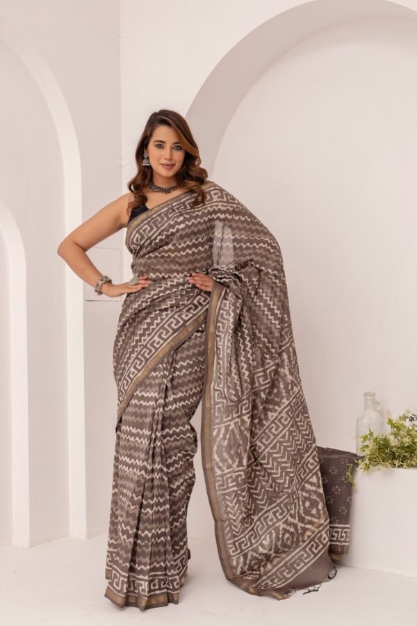Linen Saree Kalamkari Saree Cotton Saree Brand VTVOLVER