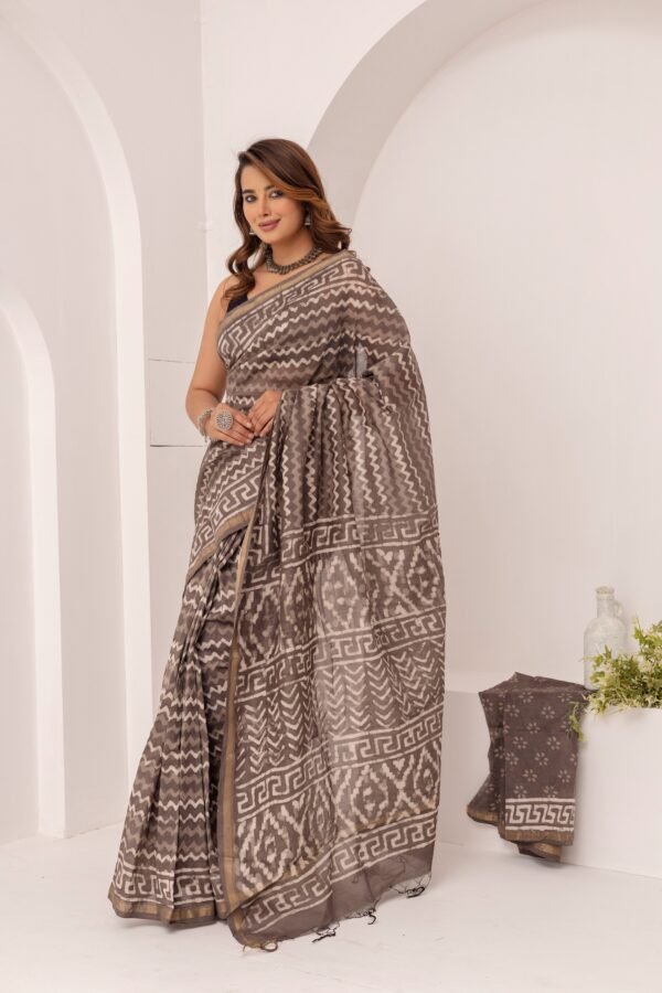 Linen Saree Kalamkari Saree Cotton Saree Brand VTVOLVER