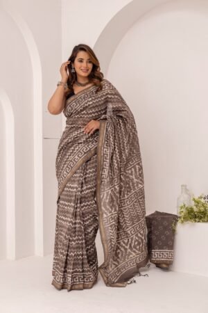 Linen Saree Kalamkari Saree Cotton Saree Brand VTVOLVER