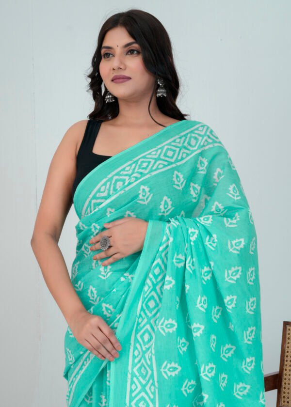 Cotton Mul Saree| Hand block Cotton Mul saree Printed Cotton Mul Cotton Saree Mul Cotton Saree Bagru Saree Jaipuri Printed Saree Linen Saree Kalamkari Saree Cotton Saree Brand VTVOLVER