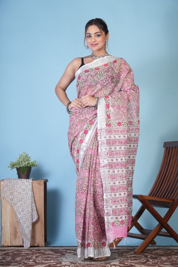 Cotton Mul Saree| Hand block Cotton Mul saree Printed Cotton Mul Cotton Saree Mul Cotton Saree Bagru Saree Jaipuri Printed Saree Linen Saree Kalamkari Saree Cotton Saree Brand VTVOLVER