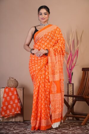 Cotton Mul Saree| Printed Cotton Mul Cotton Saree Mul Cotton Saree Bagru Saree Jaipuri Printed Saree Linen Saree Kalamkari Saree Cotton Saree Brand VTVOLVER