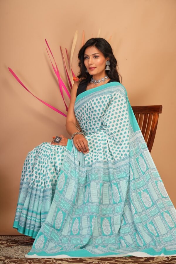 Cotton Mul Saree| Hand block Cotton Mul saree Printed Cotton Mul Cotton Saree Mul Cotton Saree Bagru Saree Jaipuri Printed Saree Linen Saree Kalamkari Saree Cotton Saree Brand VTVOLVER
