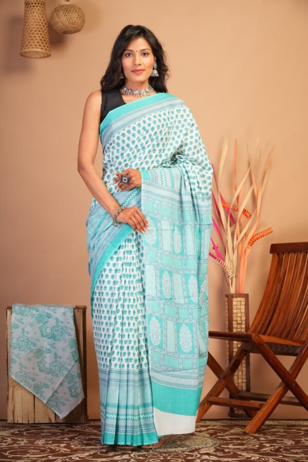 Cotton Mul Saree| Hand block Cotton Mul saree Printed Cotton Mul Cotton Saree Mul Cotton Saree Bagru Saree Jaipuri Printed Saree Linen Saree Kalamkari Saree Cotton Saree Brand VTVOLVER