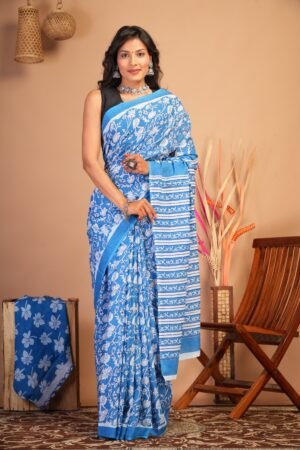 Cotton Mul Saree| Hand block Cotton Mul saree Printed Cotton Mul Cotton Saree Mul Cotton Saree Bagru Saree Jaipuri Printed Saree Linen Saree Kalamkari Saree Cotton Saree Brand VTVOLVER